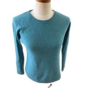 Max Studio Cashmere Crewneck Sweater Blue XS